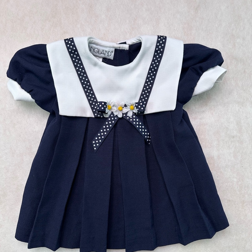 Vintage Youngland 90s Y2K Girls Sailor Dress 6-9 Mos